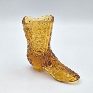 Fenton Amber Glass‎ Boot / Slipper Figurine.